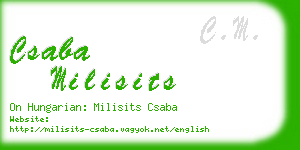 csaba milisits business card